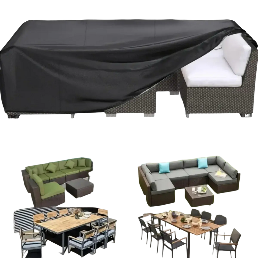 Black waterproof outdoor furniture cover made of polyester for rectangular patio furniture l w h contact customer service