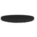 Black circular waterproof outdoor garden table cover with soft plush texture and slightly raised edges