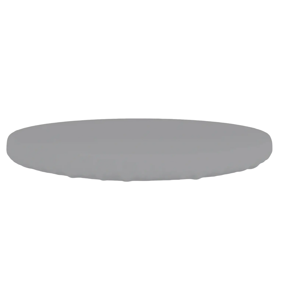 Gray oval-shaped waterproof outdoor cushion cover designed for use with round garden table covers