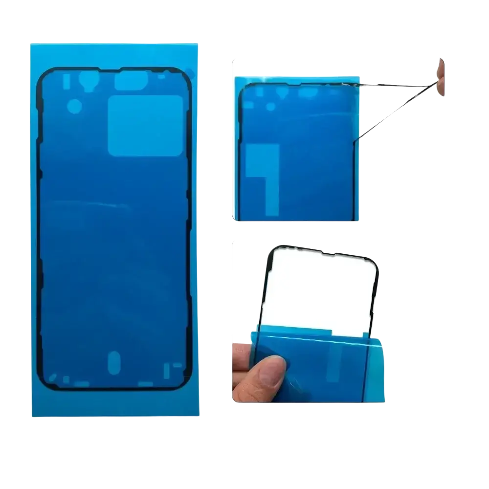 Blue tempered glass waterproof seal sticker for iphone 16 15 14 pro max with durable waterproof seal
