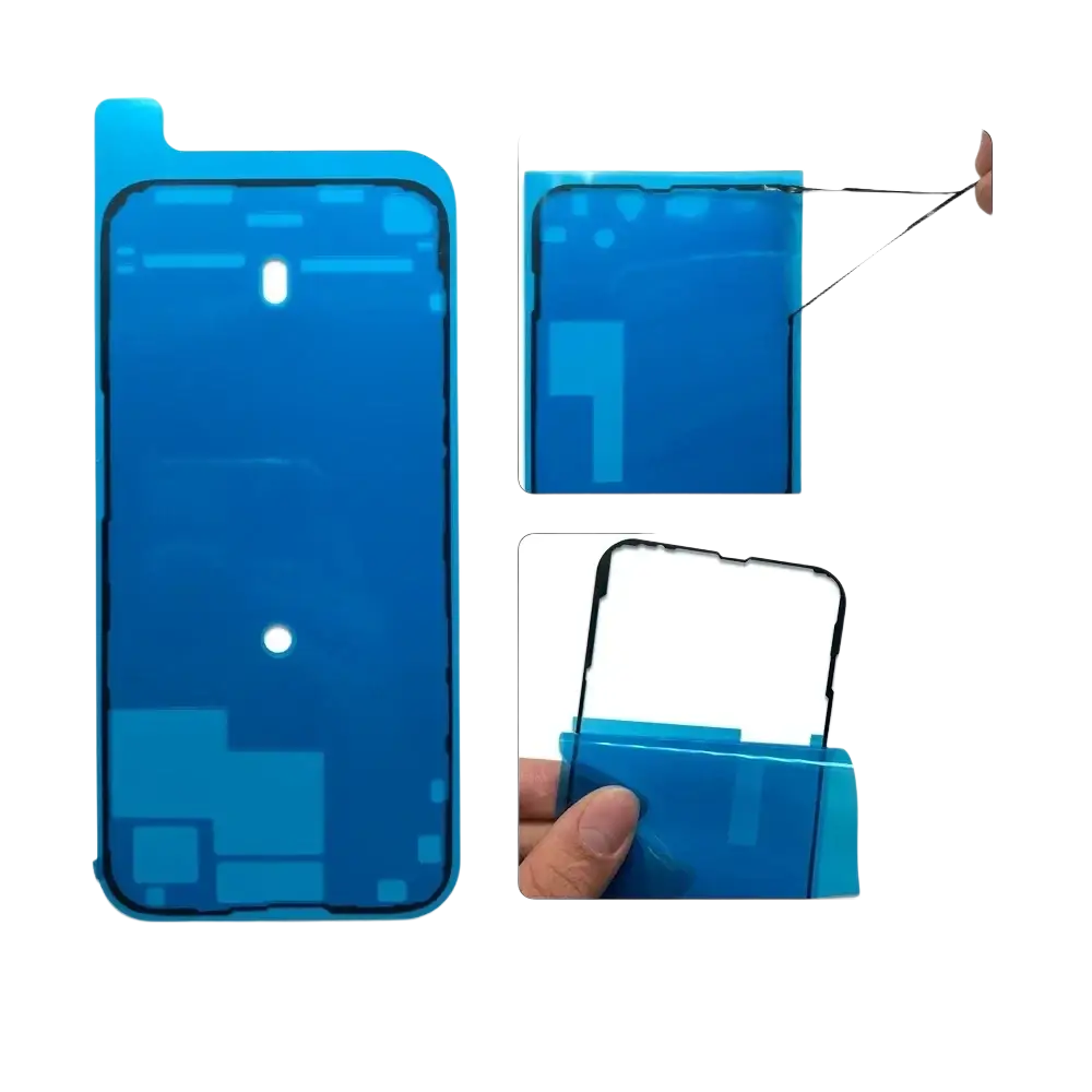 Blue waterproof seal sticker for iphone 15 pro max plus mini adhesive lcd providing protective film coverage