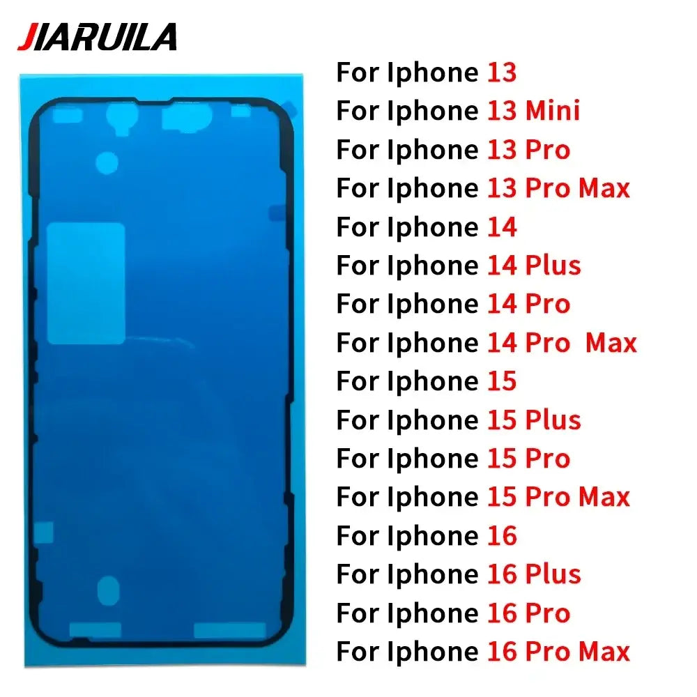 Blue tempered glass screen replacement with waterproof seal sticker for iphone 13 pro max plus mini adhesive lcd