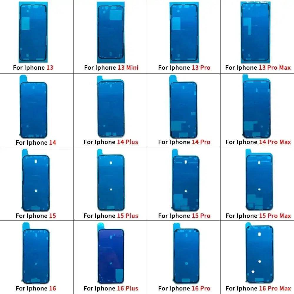 Blue tempered glass screen protector with waterproof seal sticker for iphone pro max plus and mini adhesive lcd models