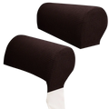 Dark brown ribbed fabric armrest cover made of waterproof dark gray spandex for durable stretch protection