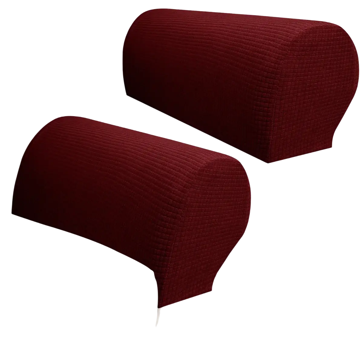 Deep red ribbed fabric armrest covers designed for furniture in waterproof stretch dark gray spandex armrest cover