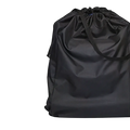 Black waterproof stroller travel bag backpack with drawstring designed for compact foldable baby carriage back view