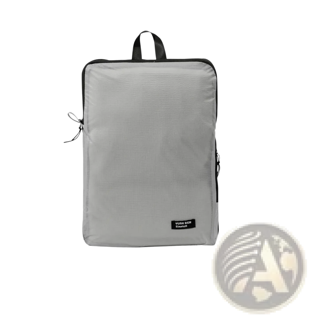 Gray fabric waterproof travel toiletry bag with black trim and handles lightweight organizer for travel use