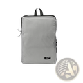 Gray fabric waterproof travel toiletry bag with black trim and handles lightweight organizer for travel use