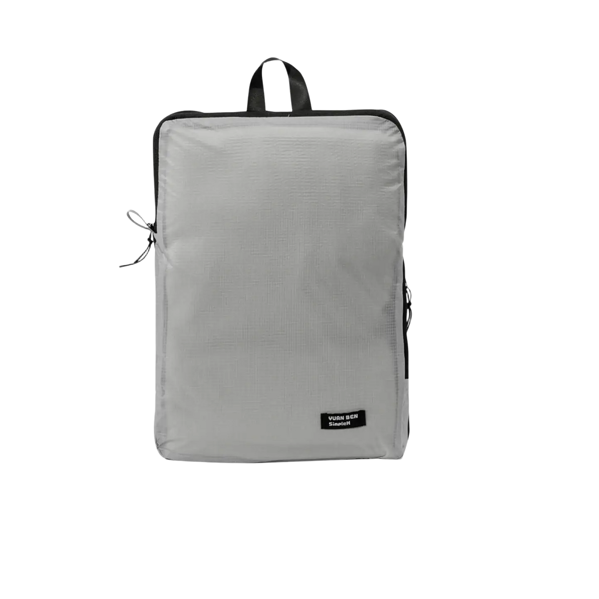 Gray fabric waterproof travel toiletry bag with black trim and handles lightweight organizer for travel use