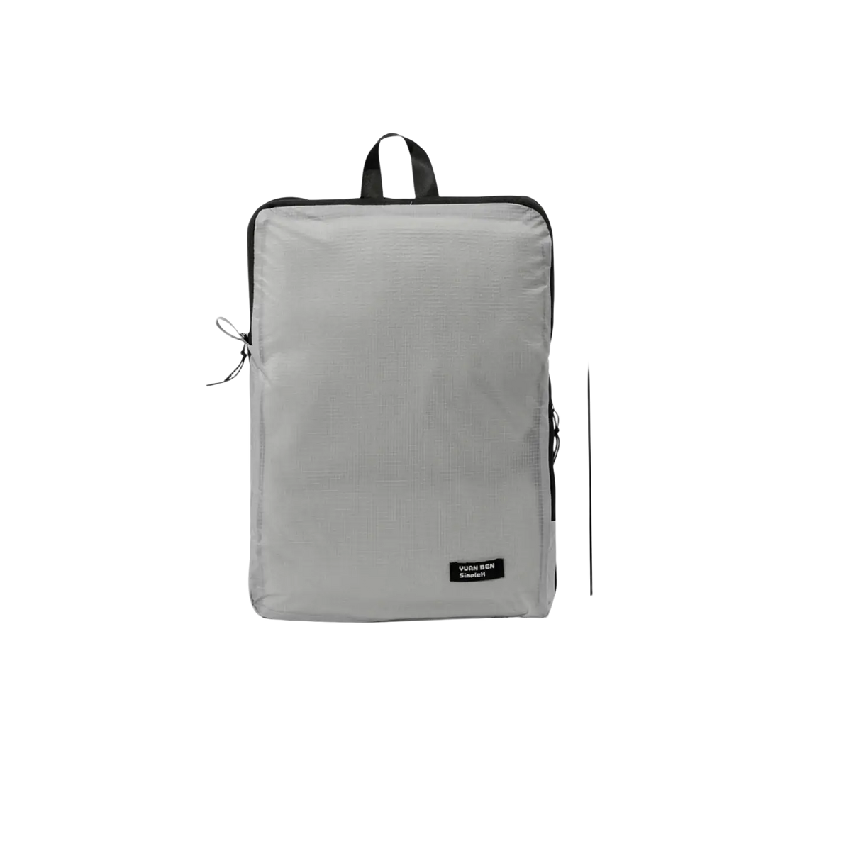 A sleek light gray fabric waterproof travel toiletry bag with black trim and small brand label on the front