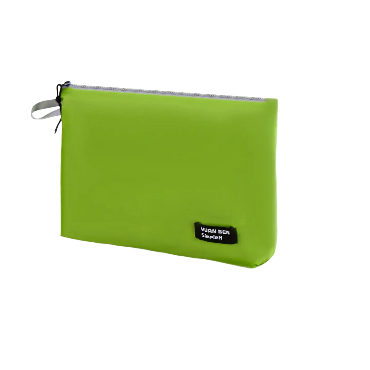 Tanzania green extra large a3 zippered pouch made of durable fabric with silver zipper in waterproof travel toiletry bag design