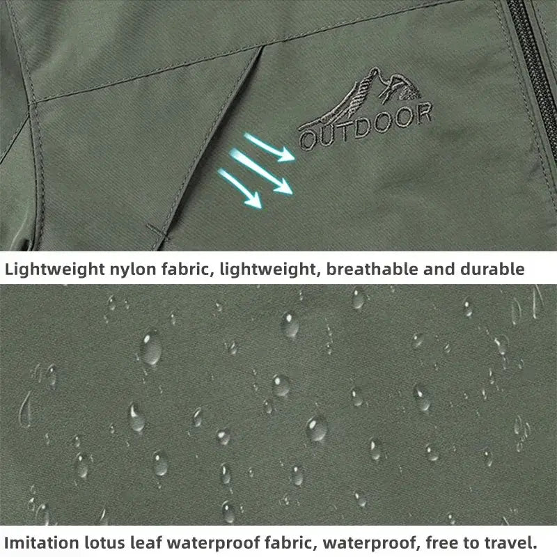 Olive green waterproof windbreaker jackets men naturehike made of lightweight nylon with water-resistant finish
