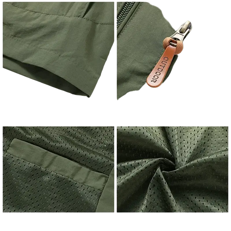 Olive green waterproof windbreaker jackets men naturehike with breathable mesh fabric and premium zipper with leather pull tab