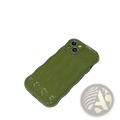 Olive green glossy silicone iphone case with wavy textured back surface water ripple cover design