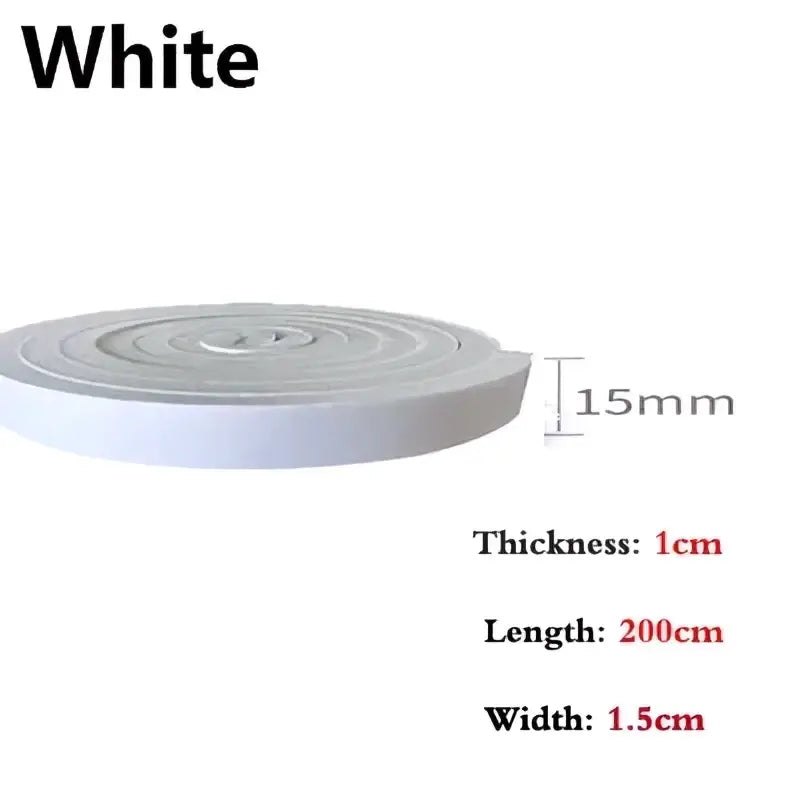 White foam weather stripping tape 15mm wide 200cm long for doors and windows sealing and insulation