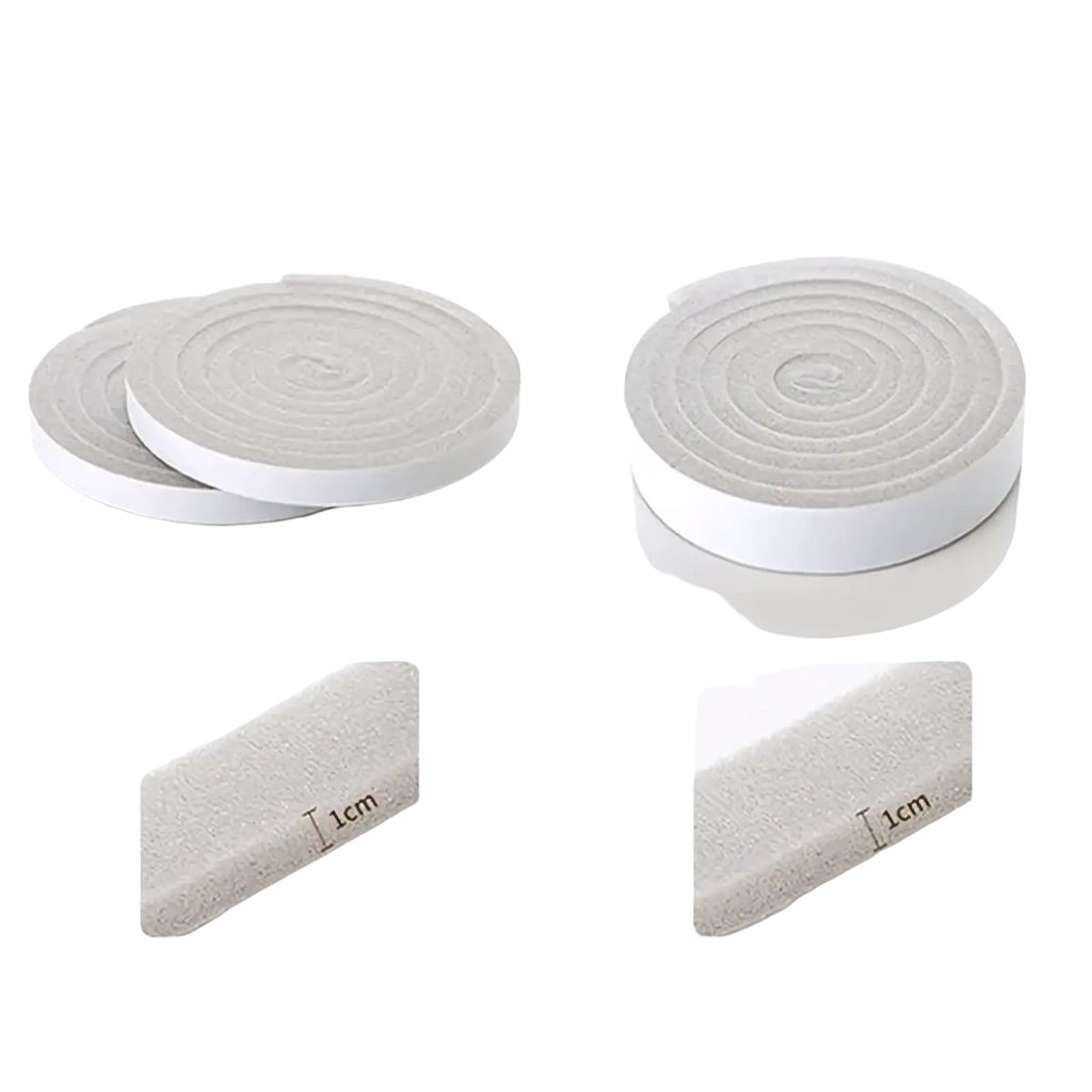 White adhesive foam strips weather stripping tape in 1.5cm and 3cm widths with 1cm thickness for doors and windows