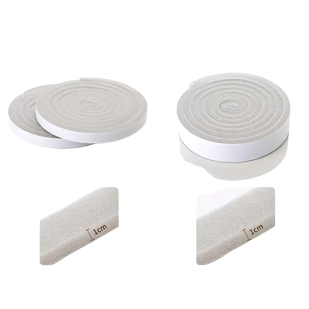 White adhesive foam strips weather stripping tape in 1.5cm and 3cm widths with 1cm thickness for doors and windows