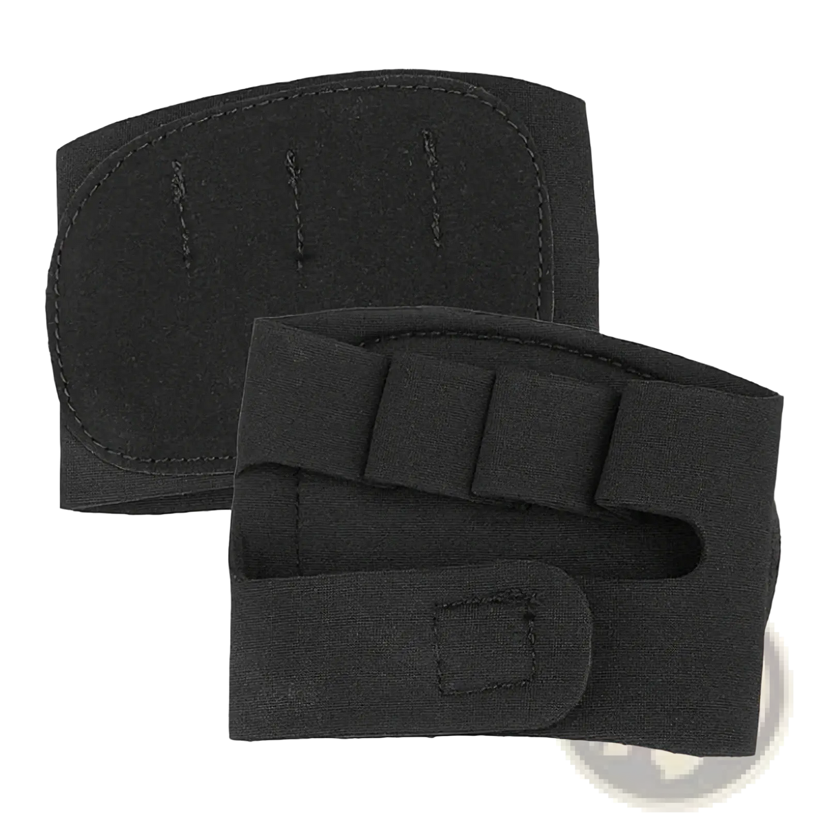 Black tactical elbow pads with adjustable straps and reinforced stitching for weight lifting gloves for women and men