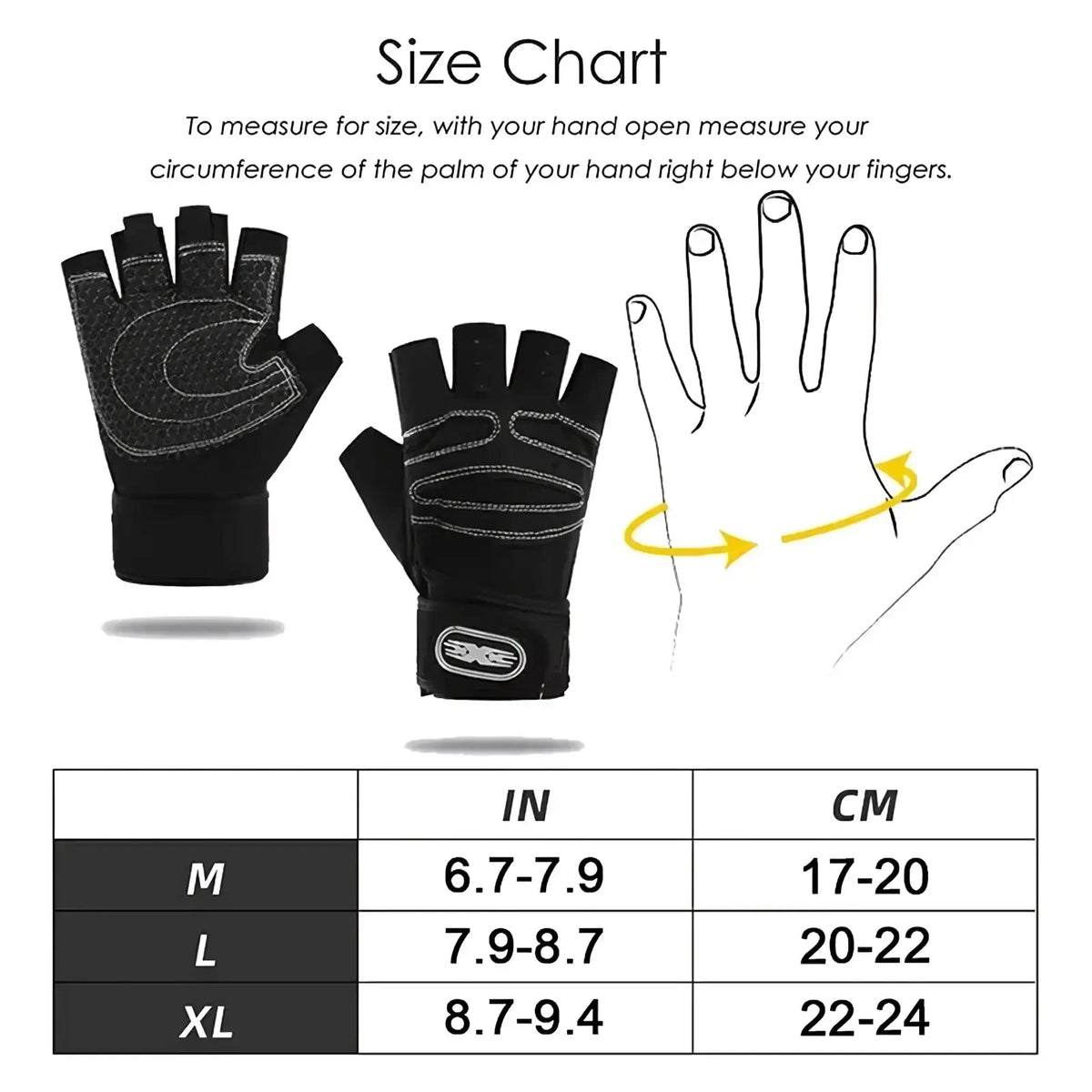 Weight lifting gloves with wrist wrap black fingerless design gray mesh panels white stitching and branded logo on wrist strap