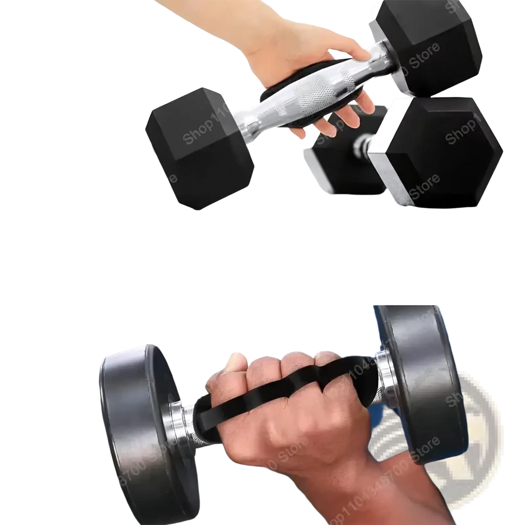 Black hexagonal dumbbell with textured grip handle designed for durability and non-slip performance in weight lifting grips