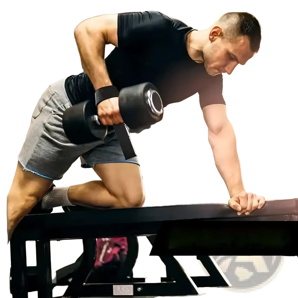 Black dumbbell with matte finish and black padded wrist strap for weight lifting straps padded wrist wraps
