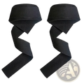 Black textured grip weight lifting straps padded wrist wraps designed for athletic use and support
