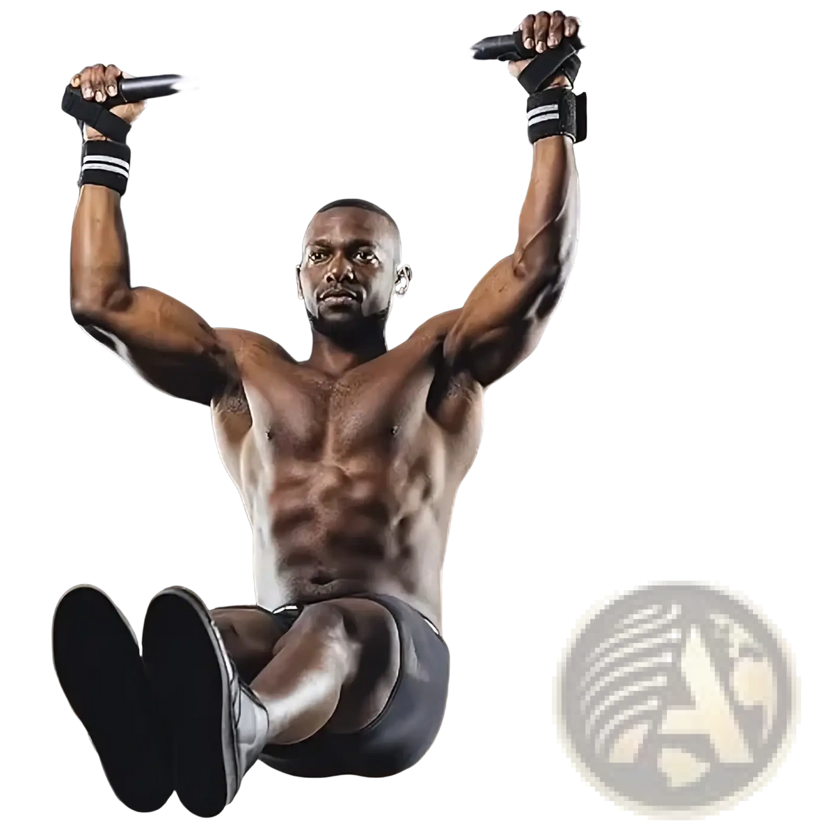 Black and white padded wrist wraps with textured grip design for weight lifting straps providing secure support