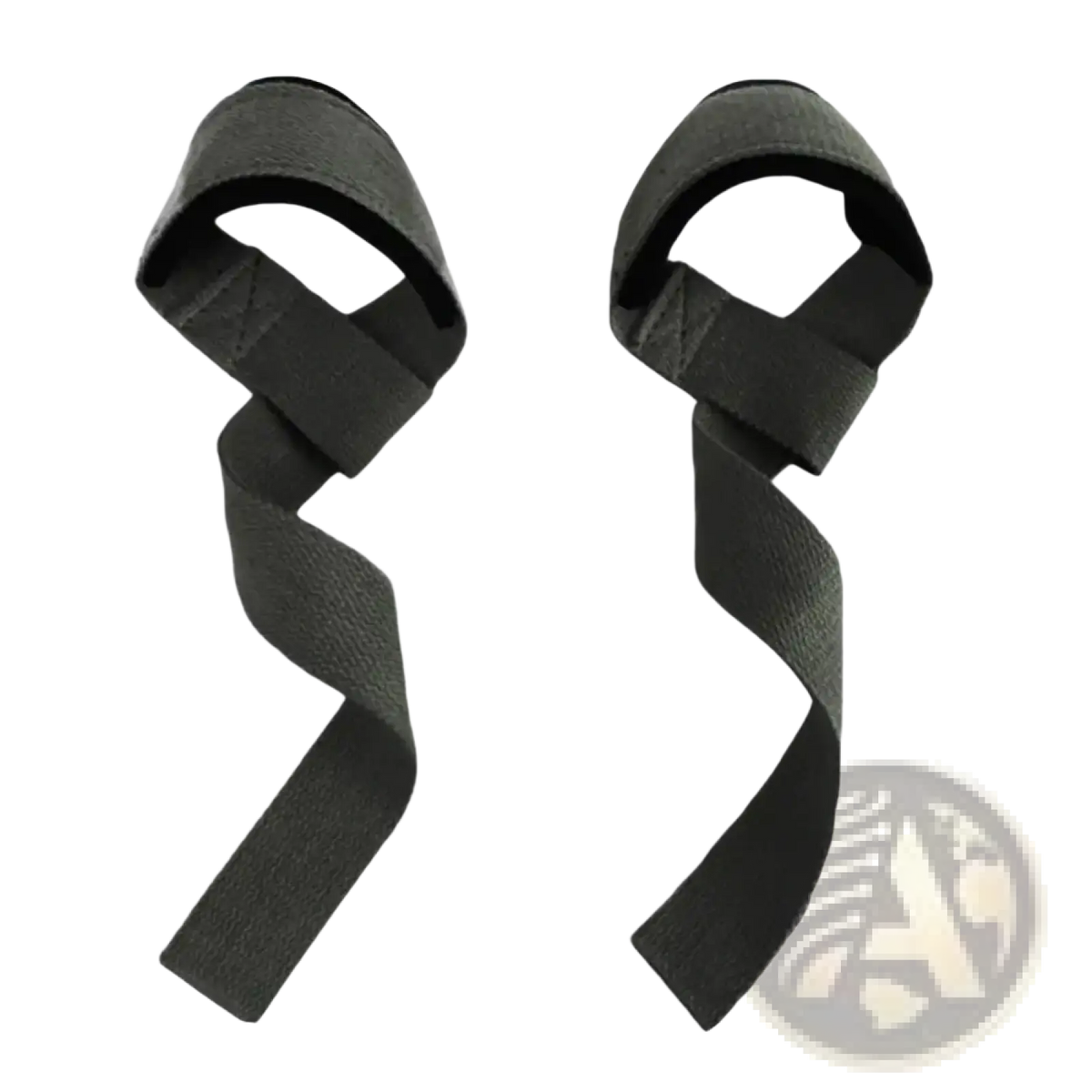 Black fabric weight lifting wrist straps with looped design and adjustable strap ends for gym workout support