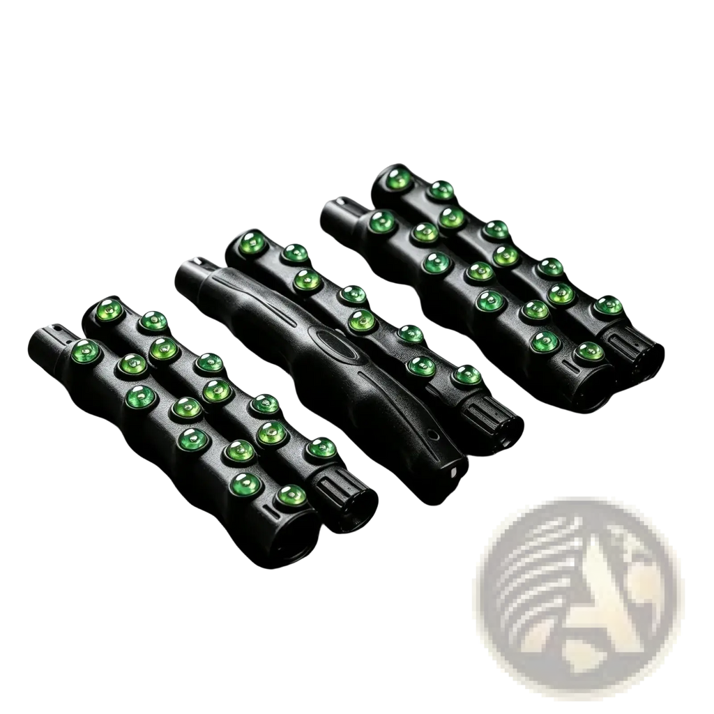 Black plastic weighted magnetic fitness hoop with green translucent beads for waist shaping and abdominal training