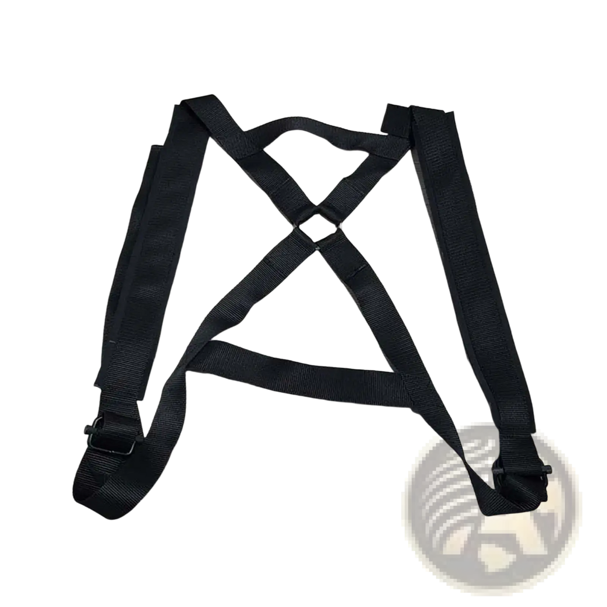Black nylon weightlifting plate vest strap fitness harness with adjustable buckles for secure fit