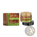 West Month Batana oil and keratin hair repair treatment in a clear glass jar with black lid and brown green box packaging