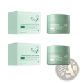 West&month color correcting cream with soothing aloe extract in matte sage green jar and matching box with minimalist leaf design