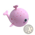Pink silicone whale-shaped tea infuser with perforated body and cute facial features for kids bath sponge toys