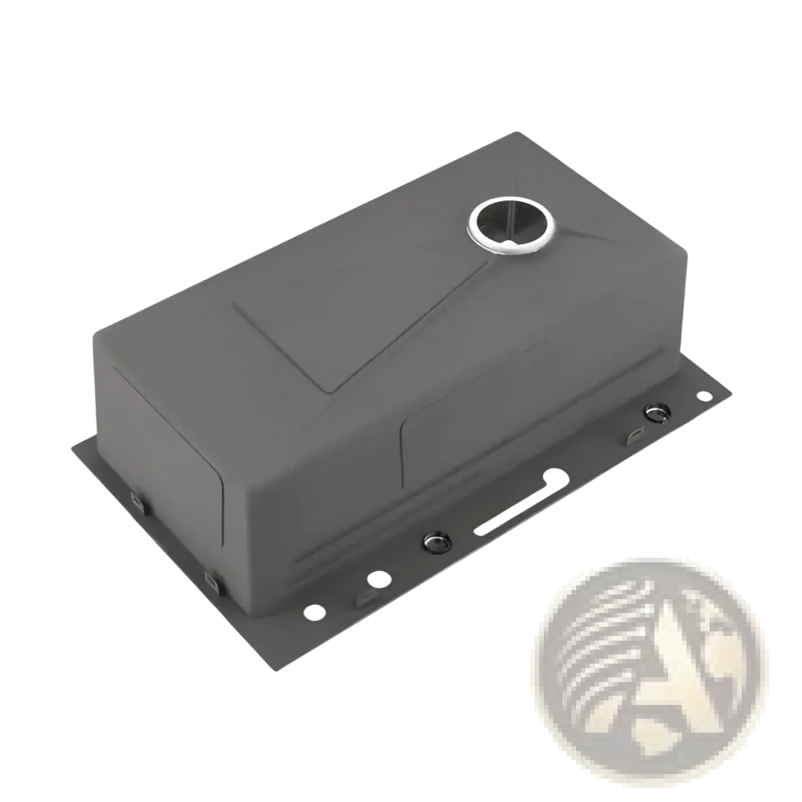 Black rectangular fuel tank with silver-finished fill port and mounting plate for whale waterfall kitchen sink pull-out faucet