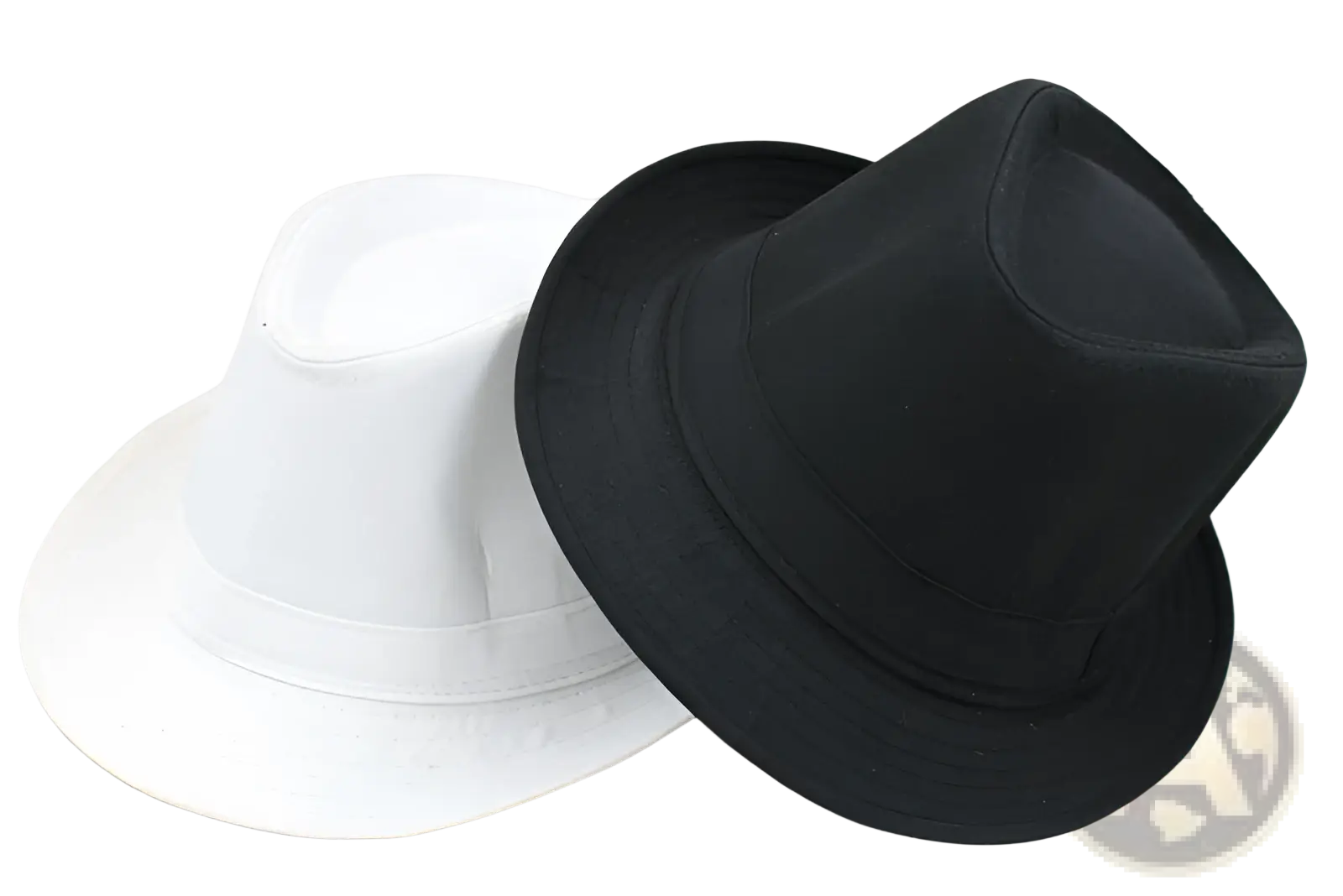 Black fedora hat with wide brim and soft structured crown designed as retro british style men’s headwear