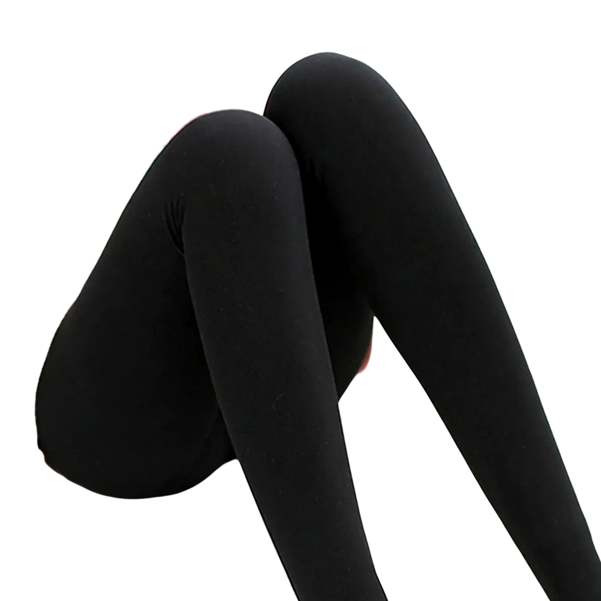 Black form-fitting leggings made of smooth stretchy material from white fleece lined thermal leggings women collection