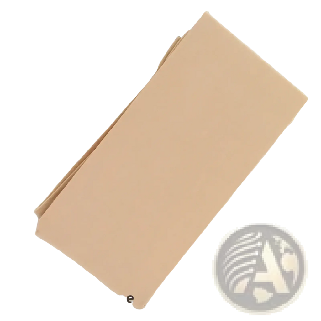 A stack of natural skin tone white fleece lined thermal leggings for women with a soft smooth texture neatly folded