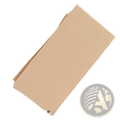 A stack of natural skin tone white fleece lined thermal leggings for women with a soft smooth texture neatly folded