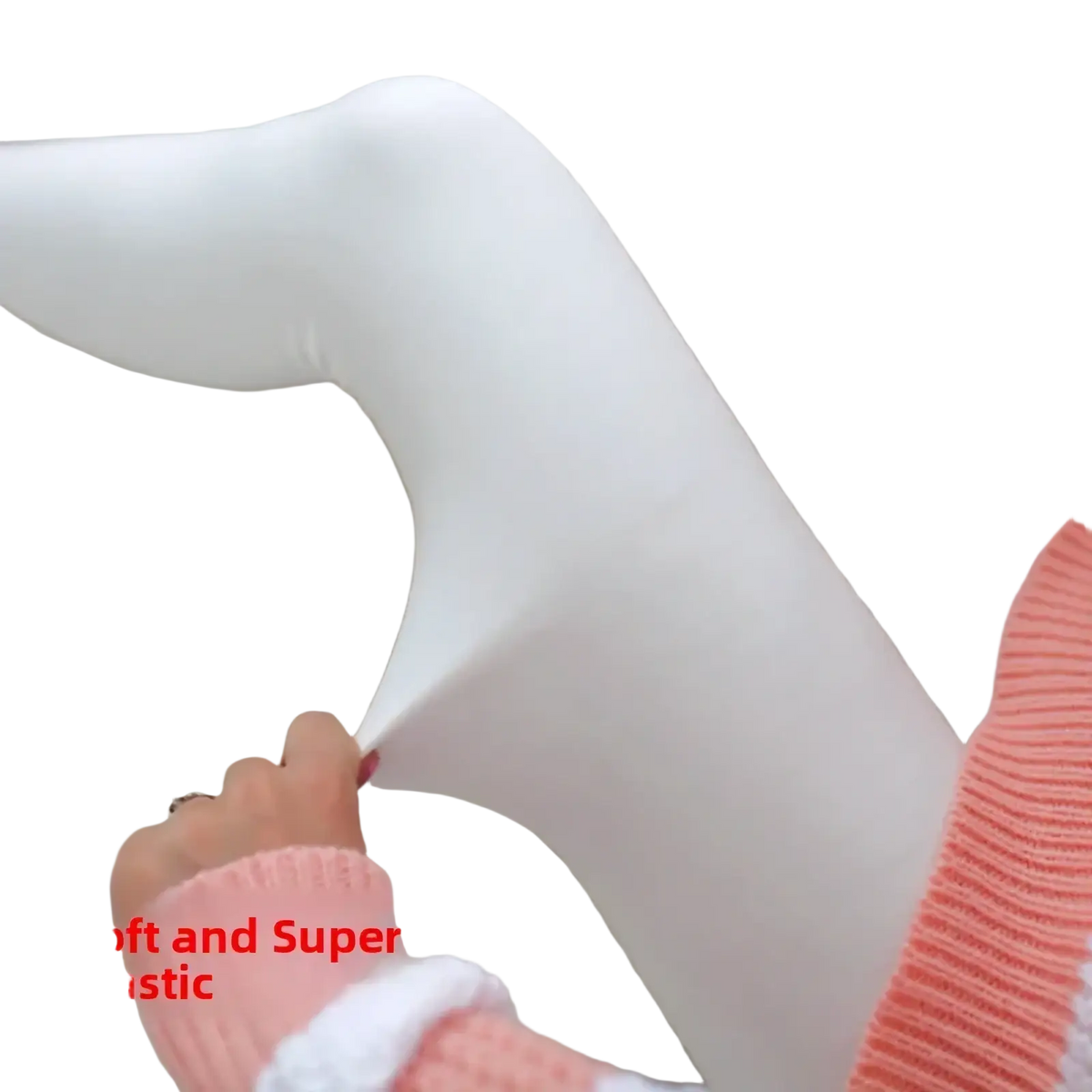 White fleece lined thermal leggings for women in soft, super elastic fabric worn with a pink ribbed sweater
