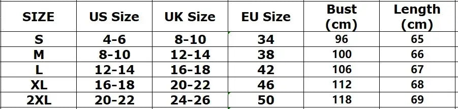 Size chart for white lace v-neck synthetic fiber women blouse with us uk eu sizes and bust length measurements