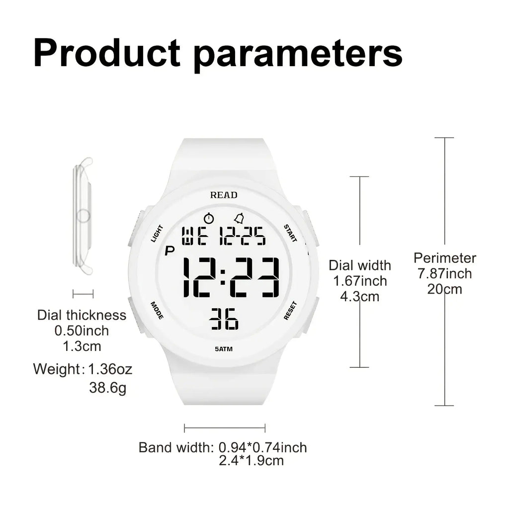 White led digital sports watch womens waterproof fitness timepiece with sleek minimalist design and durable silicone strap
