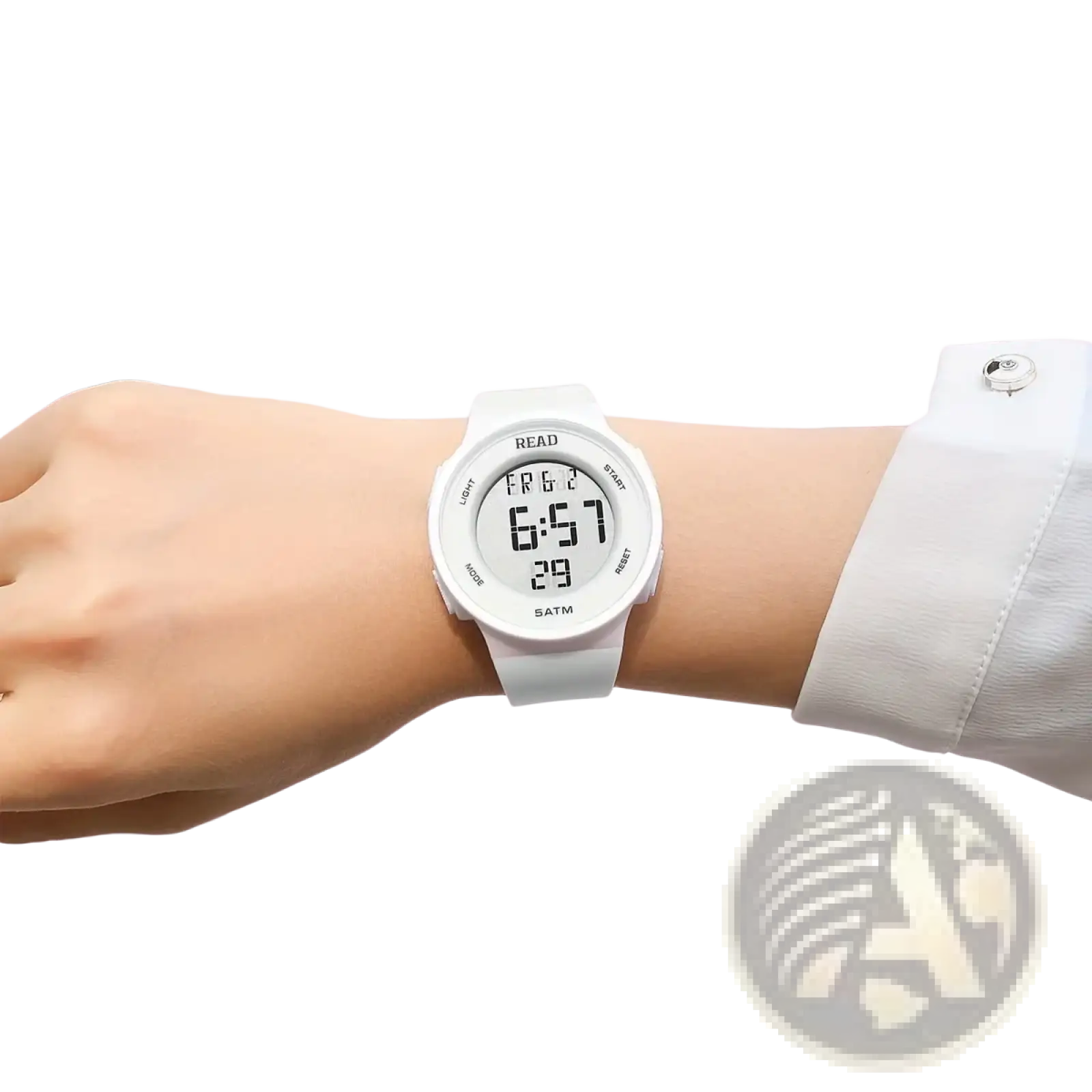 White led digital sports watch for women with a minimalist design, silicone strap, and waterproof fitness timepiece display 6:57