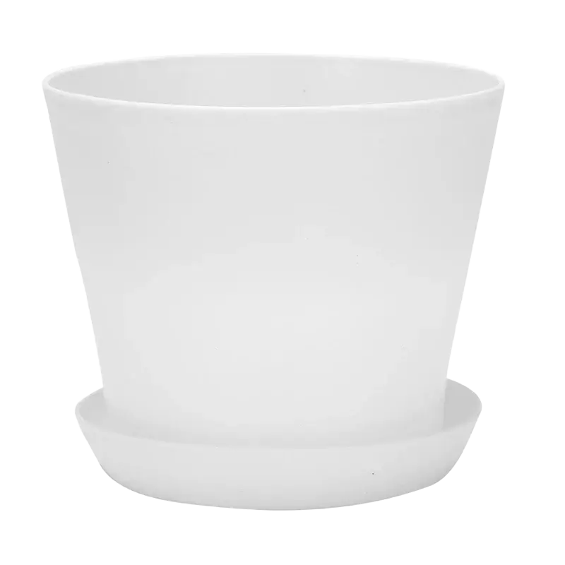 White plastic plant pot with matching saucer 17cm ideal for wholesale drop shipping order and drop shipping businesses