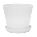 White plastic plant pot with matching saucer 17cm ideal for wholesale drop shipping order and drop shipping businesses