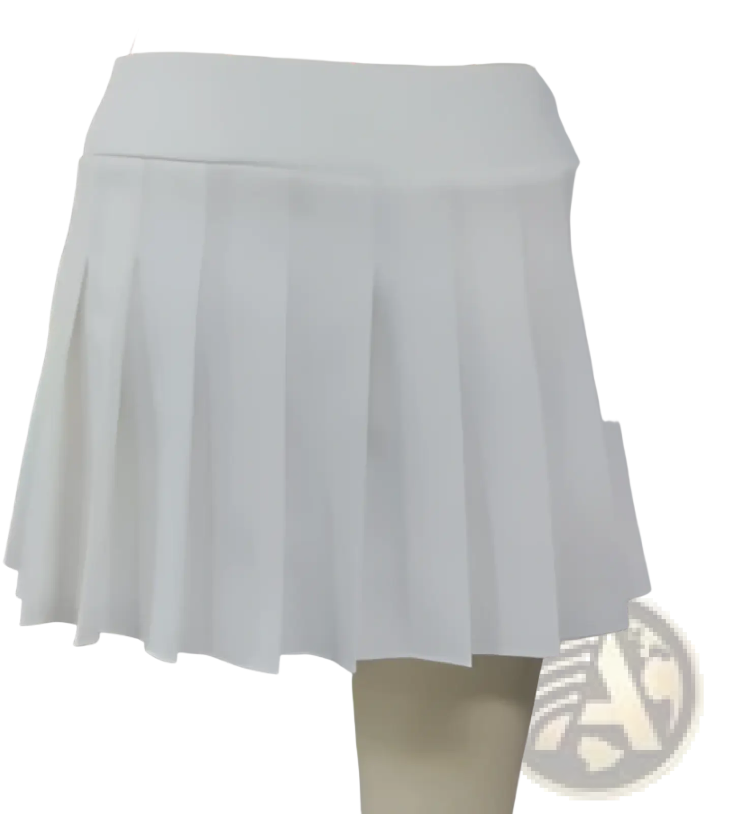 White pleated mini skirt with a fitted waistband in high waisted a line design for elegant casual wear
