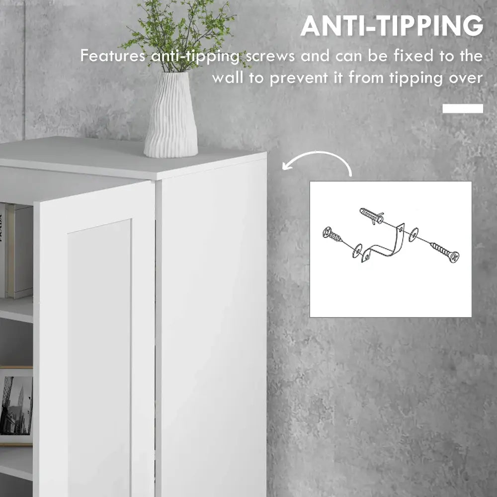 Modern tall white kitchen pantry cabinet with smooth surfaces and adjustable shelves for versatile storage