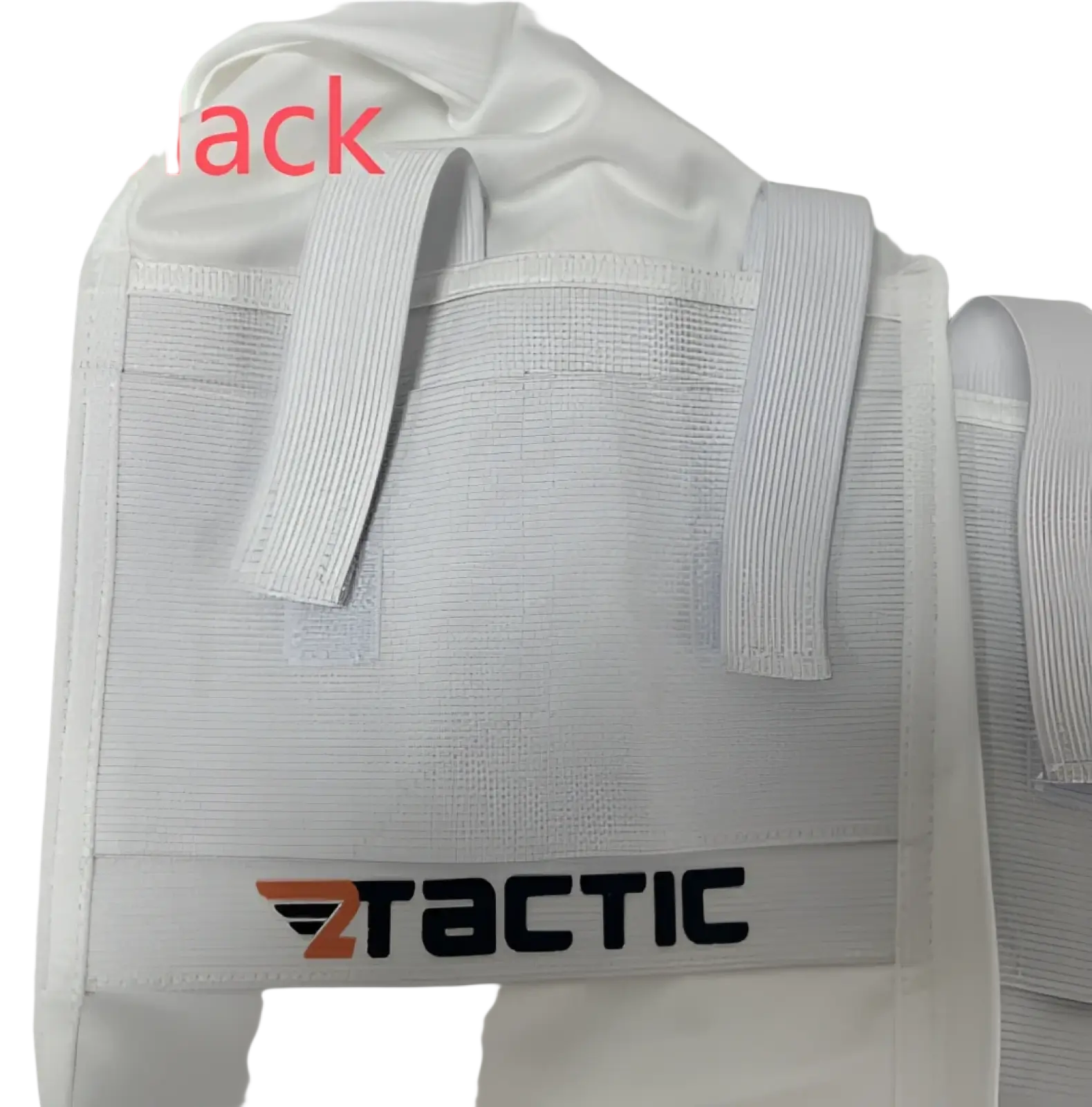 White tactical pouch with elastic black straps and ztactic logo patch designed for durable gear storage