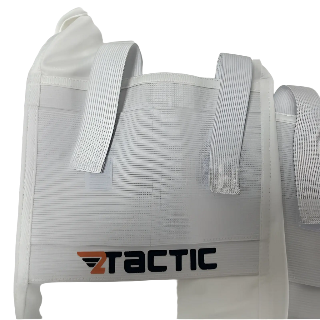 White tactical pouch made of fabric with elastic straps and a ztactic logo embroidered in black and orange