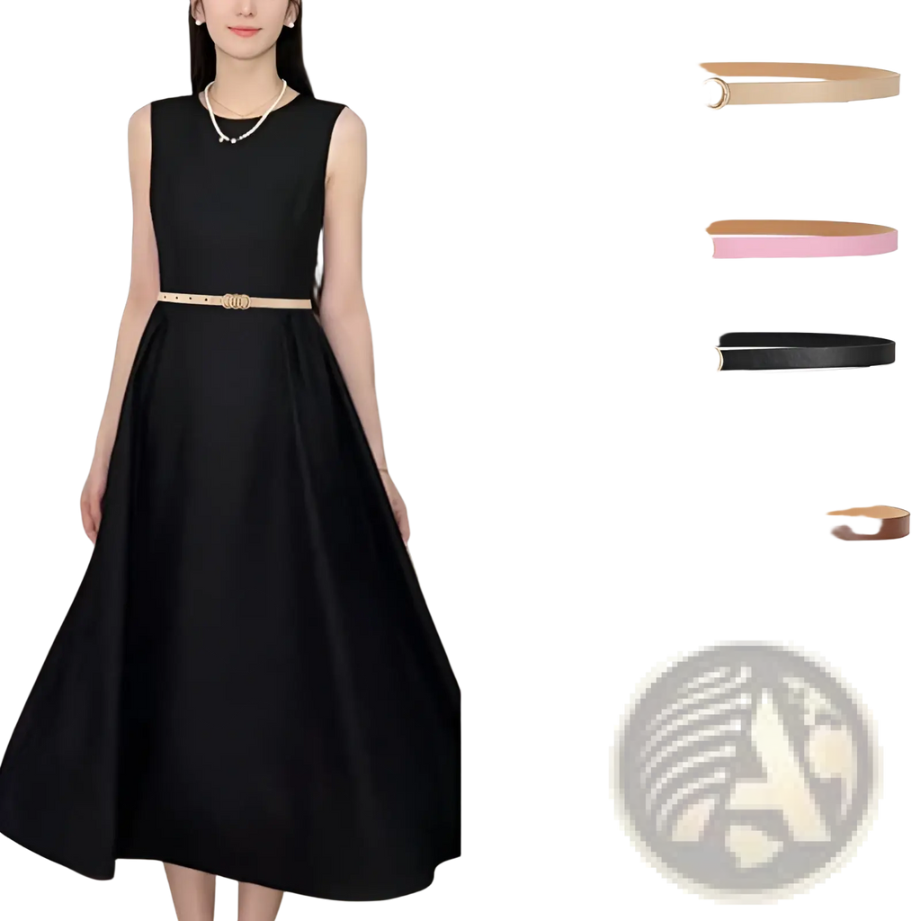 White triple ring leather belt for women with a slender smooth strap and gold-toned triple-ring buckle in multiple colors