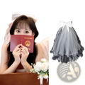 White tulle bow bridal veil with a matching bow at the top made of delicate white tulle material